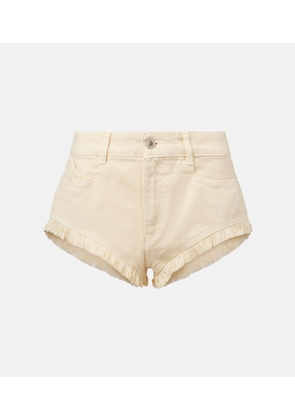 The Attico Fringed cotton canvas shorts