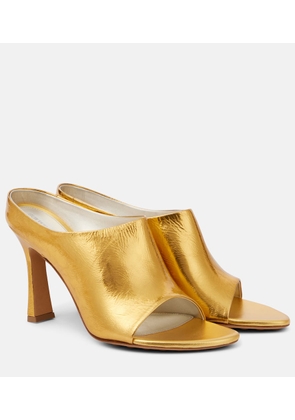Bottega Veneta Rana metallic leather mules