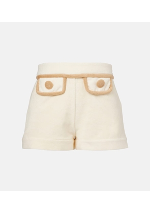 Adriana Degreas Colorblocked cotton-blend terry shorts