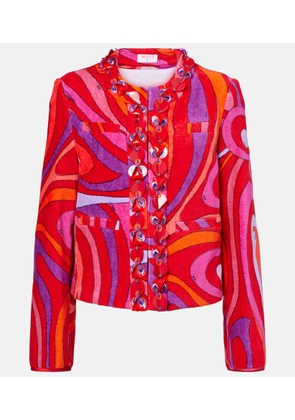 Pucci Marmo embellished cotton terry jacket