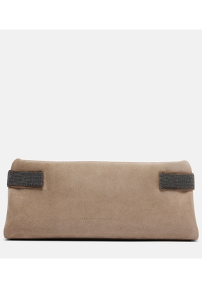 Brunello Cucinelli Essence Small suede clutch