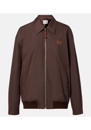 Miu Miu Logo cotton-blend blouson