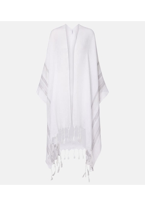 Brunello Cucinelli Fringed linen poncho