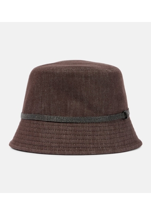 Brunello Cucinelli Monili denim bucket hat