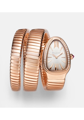 Bvlgari Serpenti Tubogas 35mm rose gold watch with diamonds and quartz