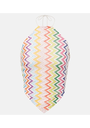 Missoni ZigZag knitted open-back halterneck top