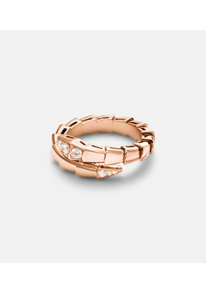Bvlgari Serpenti Viper 18kt rose gold ring with diamonds