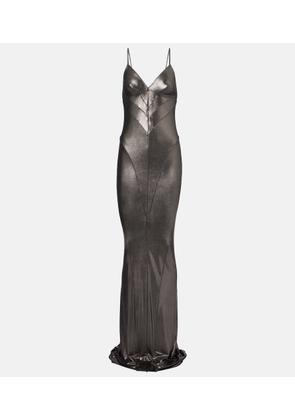 Rick Owens Metallic-effect jersey gown