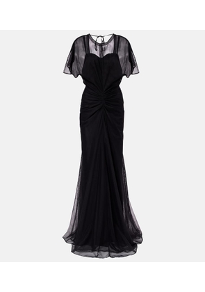 Victoria Beckham Bella gathered open back organza gown