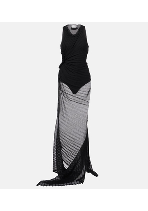 Victoria Beckham Gathered sheer tulle maxi dress