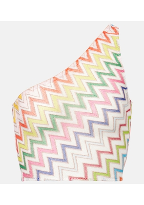 Missoni Zigzag one-shoulder lame top