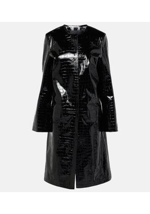 Toteme Croc-effect embossed leather coat