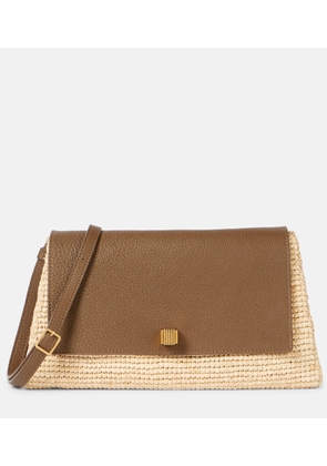 Khaite Audrey raffia and leather crossbody bag