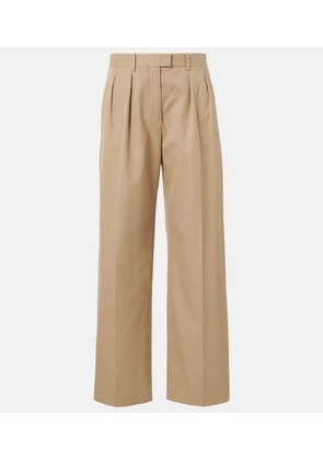 The Row Alfidis cotton and cashmere wide-leg pants