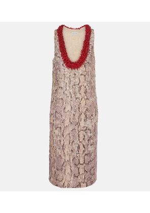Dries Van Noten Sequined printed midi dress