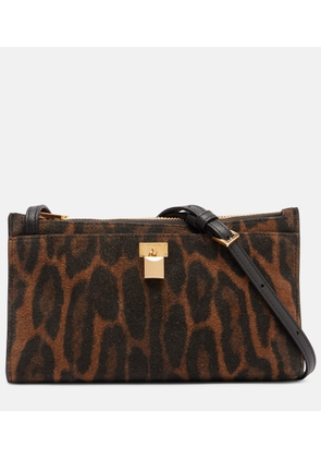 Tom Ford Padlock leopard-print suede crossbody bag