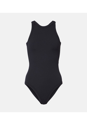 Toteme Curved ribbed-knit jersey swimsuit