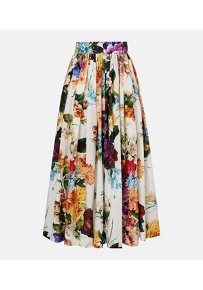 Dolce&Gabbana Floral gathered cotton maxi skirt