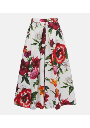 Dolce&Gabbana Floral cotton poplin midi skirt