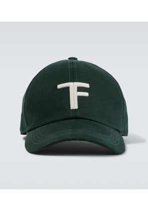 Tom Ford TF embroidered leather-trimmed baseball cap