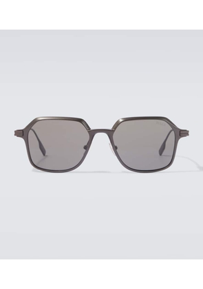 Zegna Oversized aluminum square sunglasses