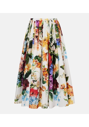 Dolce&Gabbana Floral gathered cotton midi skirt