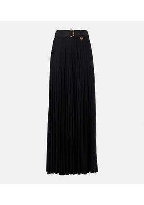 Burberry Pleated cotton-blend maxi skirt