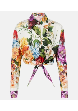 Dolce&Gabbana Cropped floral cotton shirt