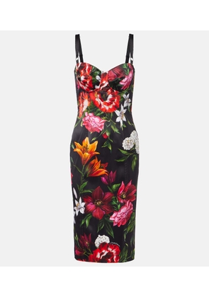 Dolce&Gabbana Floral satin midi dress