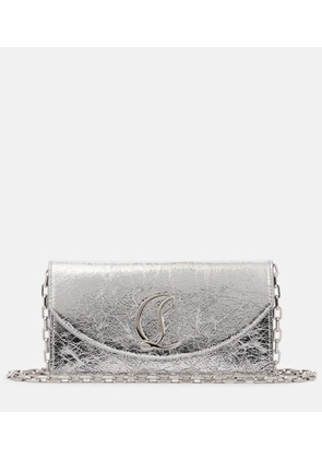 Christian Louboutin Loubi54 metallic leather clutch