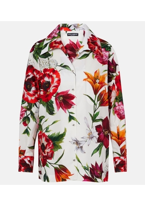 Dolce&Gabbana Floral oversized cotton shirt
