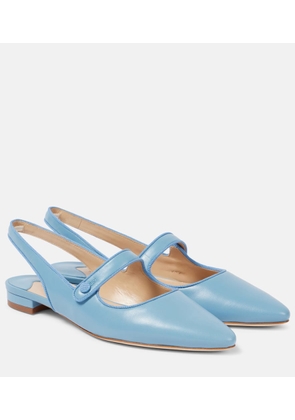 Manolo Blahnik Campariflatsli leather slingback flats