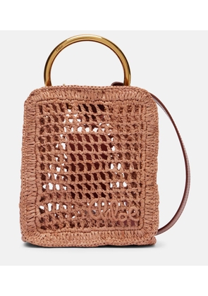 Chloe Summer Banana Mini raffia crossbody bag