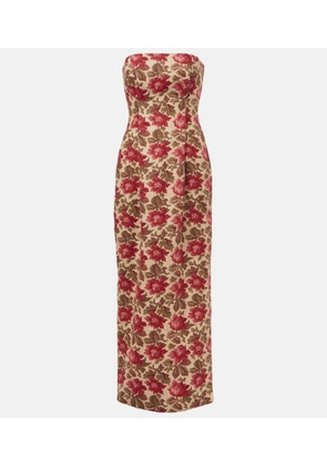 Posse Rosalie floral linen bustier dress