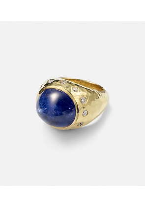 Octavia Elizabeth Blossom 18kt gold ring with tanzanite and diamonds