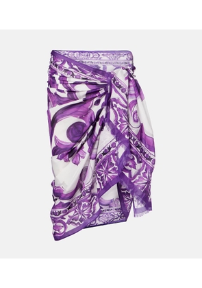 Dolce&Gabbana Majolica cotton beach cover-up