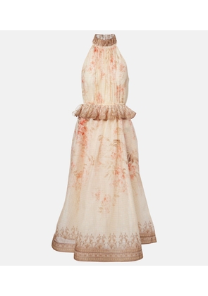Zimmermann Illuminate floral linen and silk midi dress