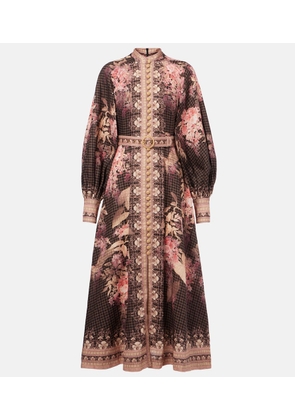 Zimmermann Illuminate floral linen midi dress