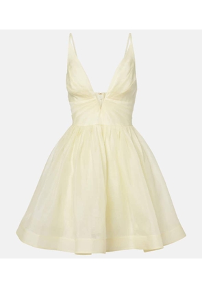 Zimmermann Illuminate pleated silk and linen minidress
