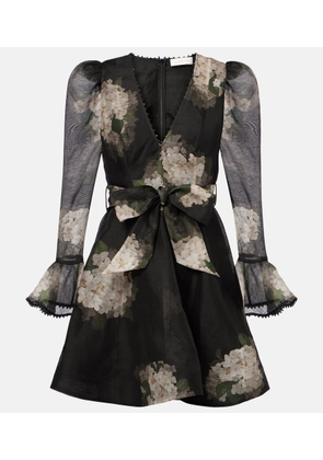 Zimmermann Balance floral linen and silk minidress