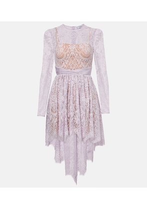 Self-Portrait Sheer lace and satin minidress