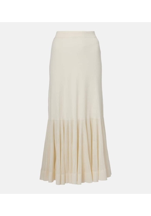 Zimmermann Illuminate pleated ribbed-knit midi skirt