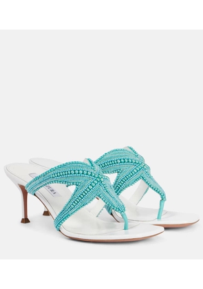 Aquazzura Reef Star 65 leather thong sandals
