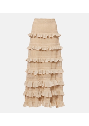 Zimmermann Illuminate ruffled tiered maxi skirt
