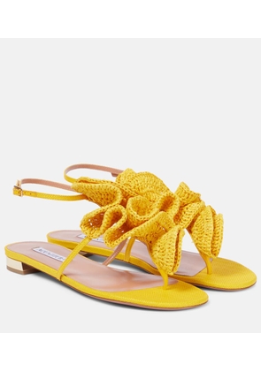 Aquazzura Noches Tropicales raffia thong sandals