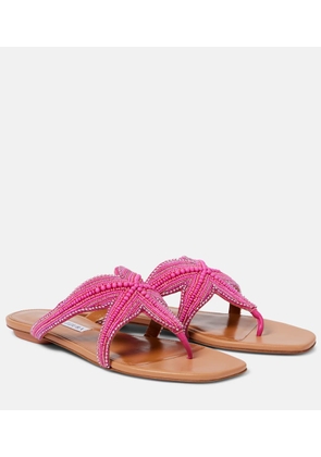 Aquazzura Reef Star embellished leather sandals