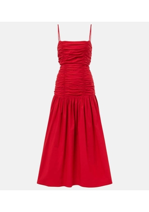 Posse Raquel ruched cotton maxi dress