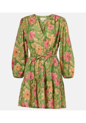 Velvet Floral cotton minidress