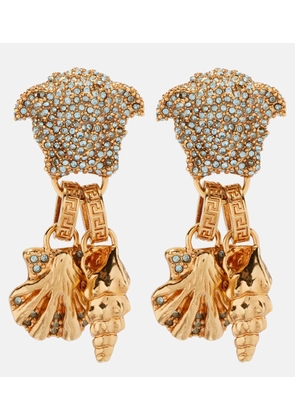 Versace La Medusa embellished drop earrings