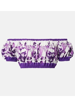 Dolce&Gabbana Majolica cotton crop top